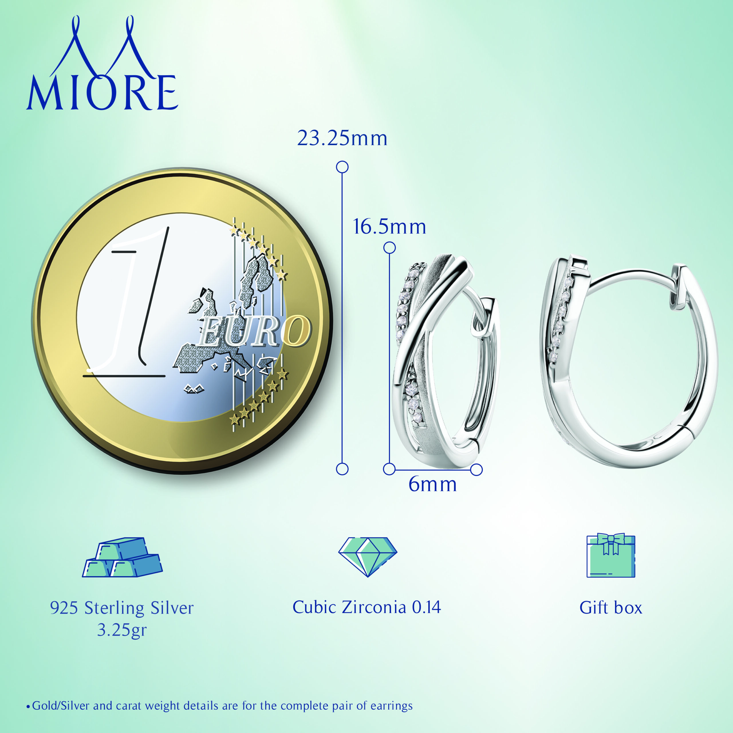 Miore Earrings orecchini argento 925 zirconia