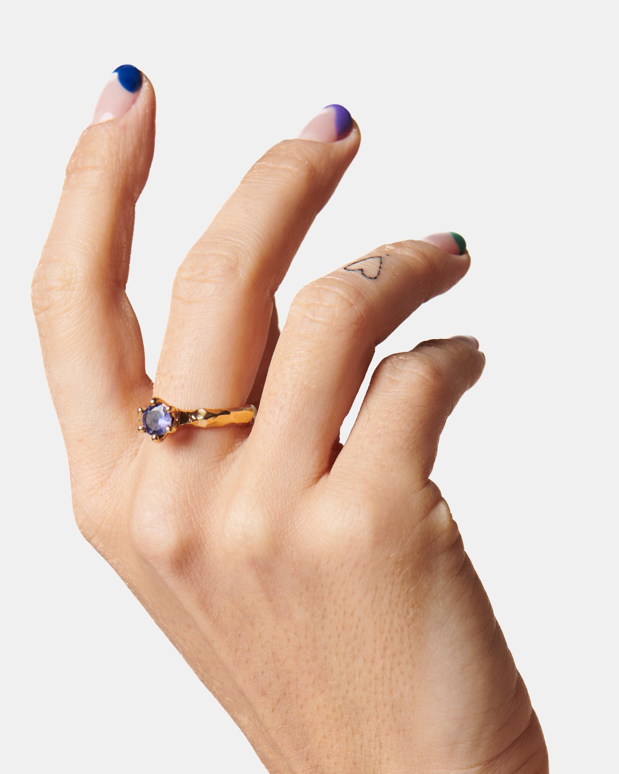 Voodoo Jewels Love Letter Blue anello solitario iolite taglia M