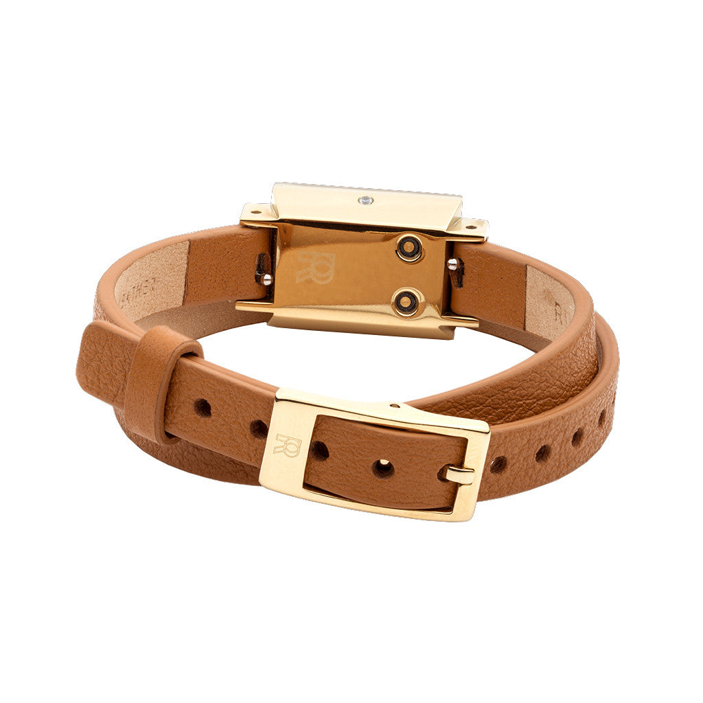Ringly GO Straps Cinturino Saddle Brown Double Wrap pelle