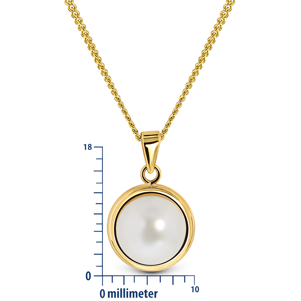 MIORE Collana Oro Giallo 9KT Perla d'Acqua Dolce