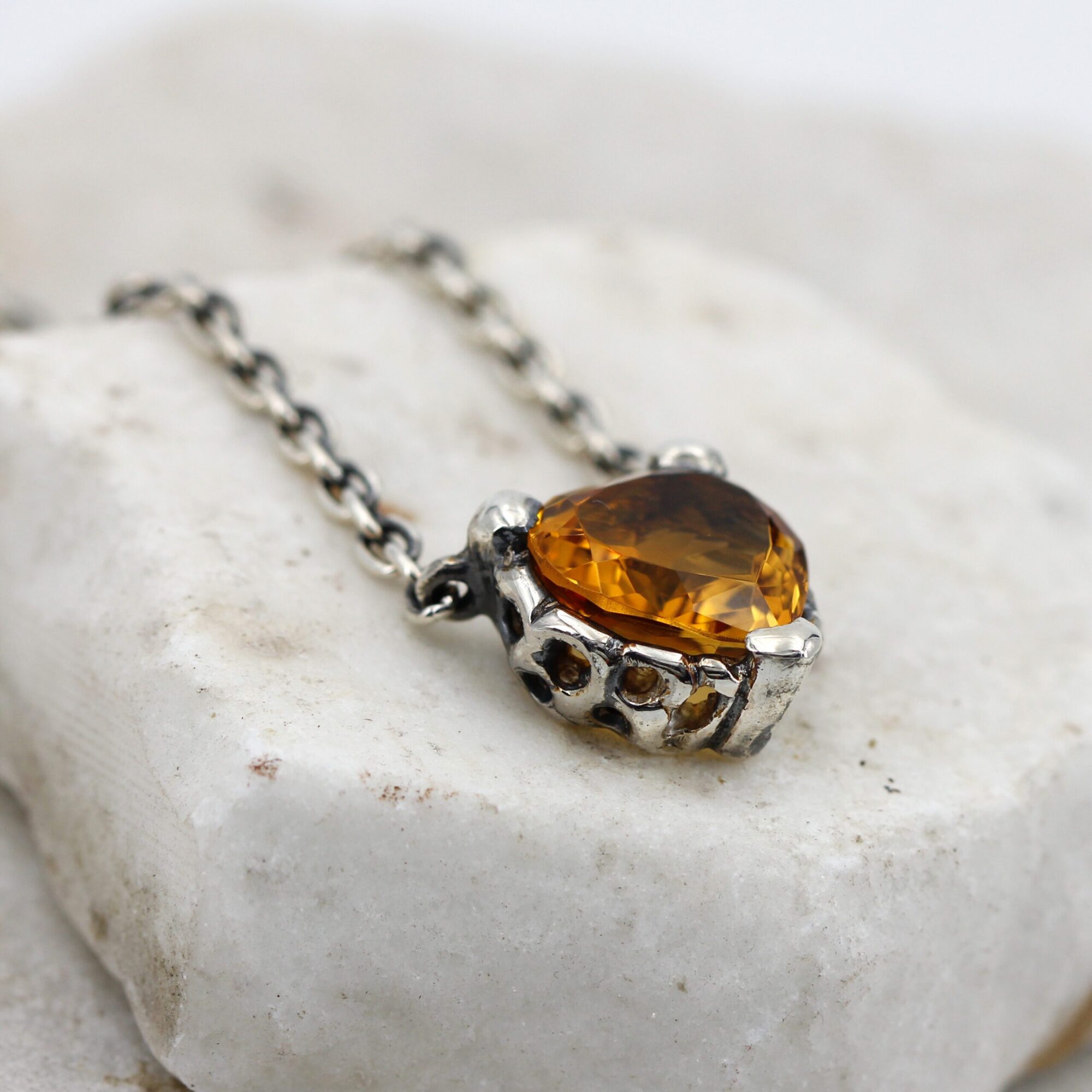 Anna Gioielli Collezione Marte pendente argento quarzo Madera cuore