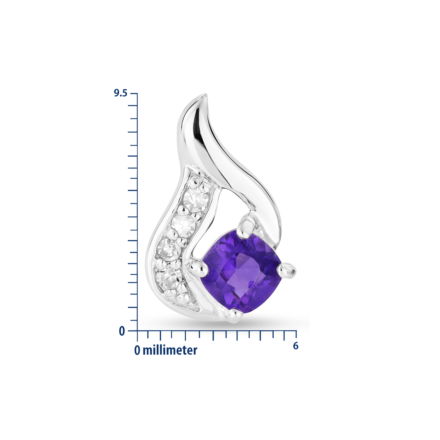 Miore Orecchini Oro Bianco 9Kt Ametista Viola