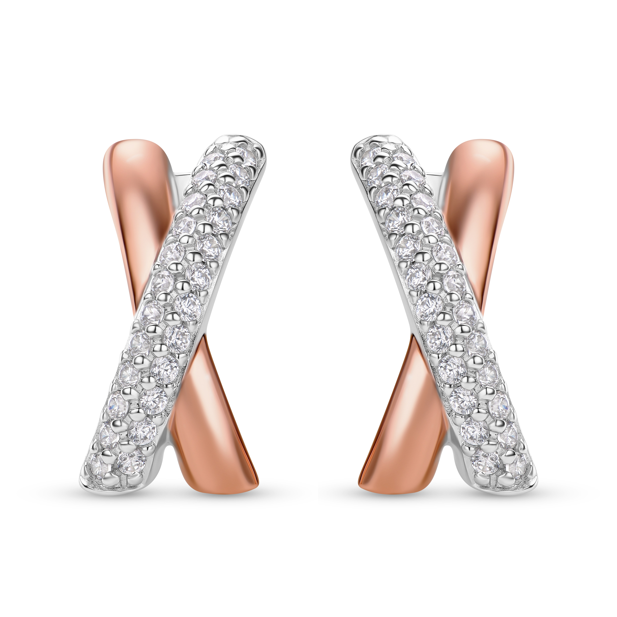 MIORE Orecchini argento 925 zirconia bianca