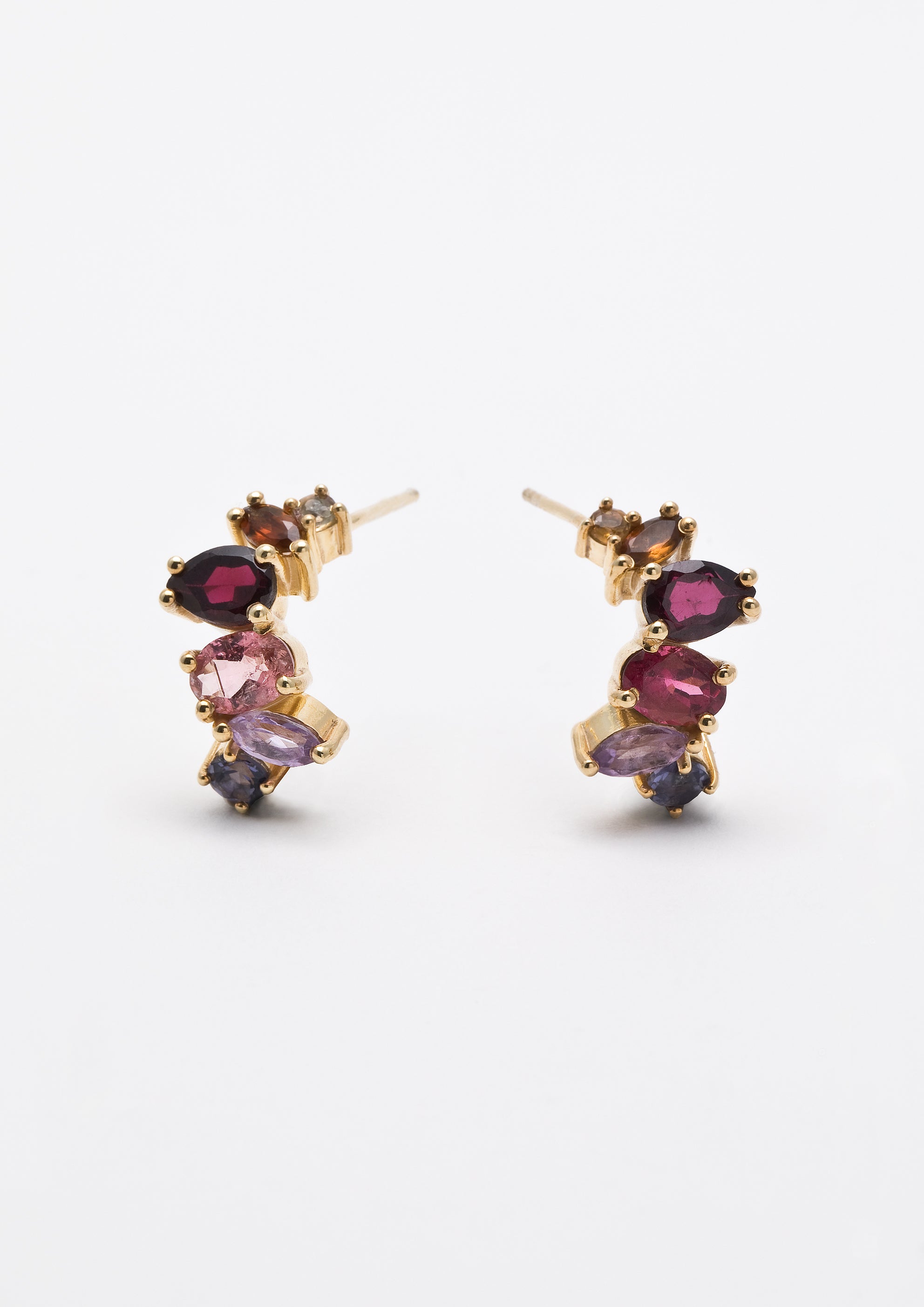 Voodoo Jewels Bold Shapes Shri orecchini oro tormaline multicolore