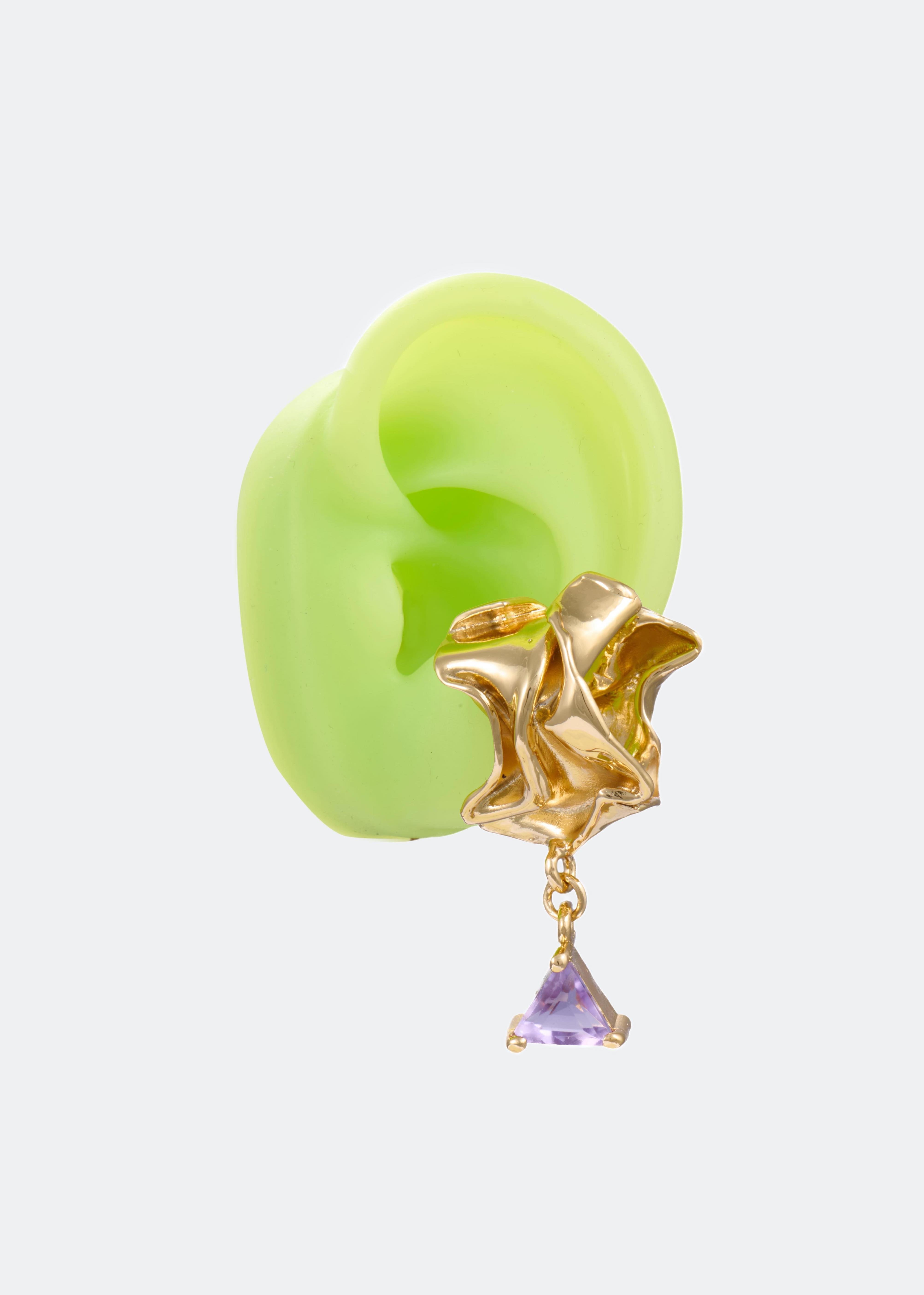 Voodoo Jewels Bold Shapes Wawa Earcuff Bronzo Ametista