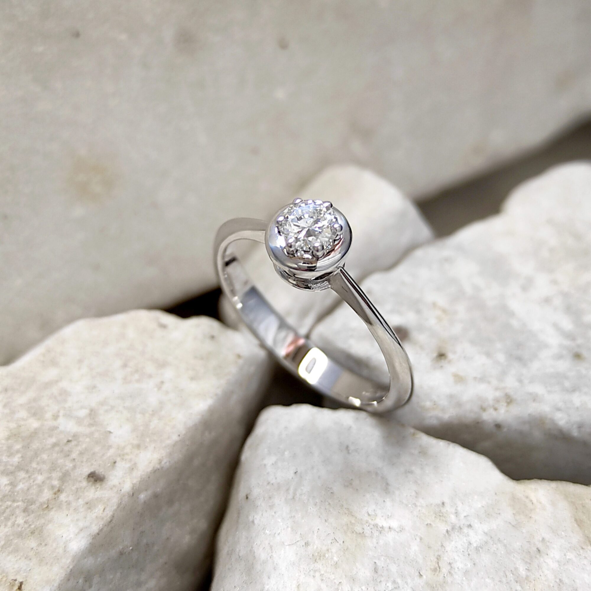 Anna Gioielli Gioielli Classici anello solitario oro bianco 0,25 ct