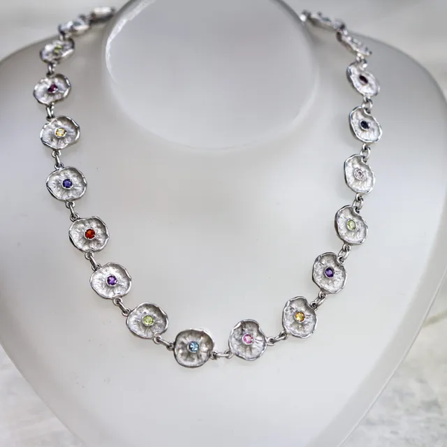 Anna Gioielli Winter Flower Collana Argento 22 Fiori 50 cm
