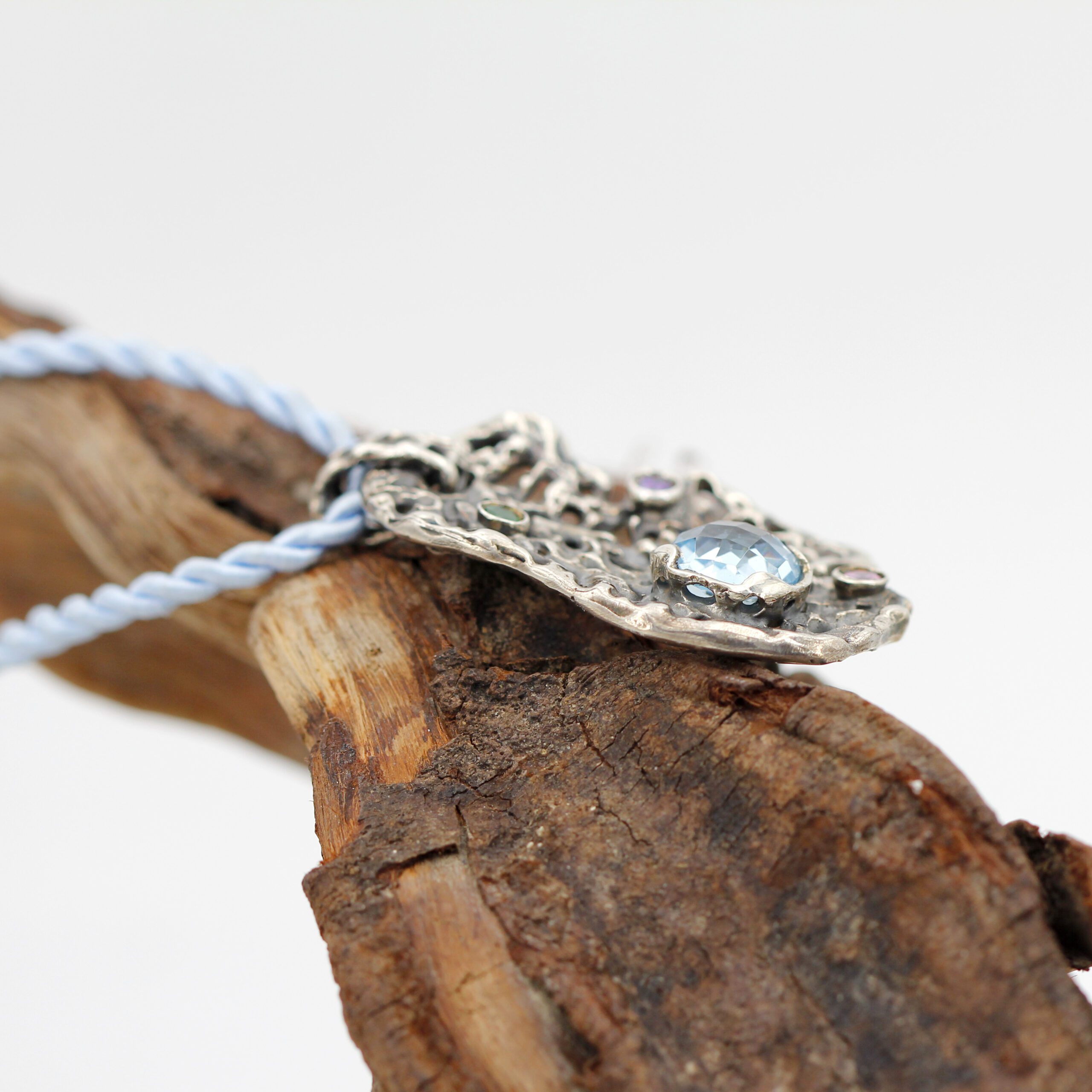 Anna Gioielli Collezione Marte ciondolo argento topazio blu