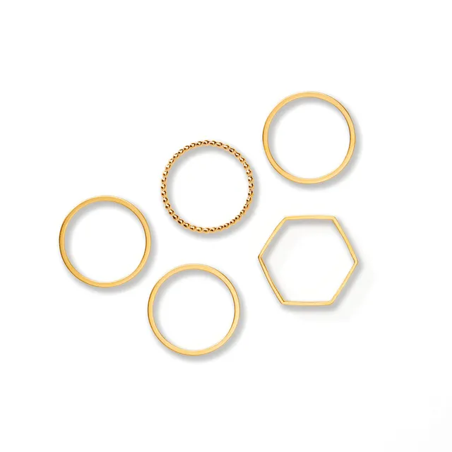 Ringly Stackable Ring Set 5 anelli oro misura 6