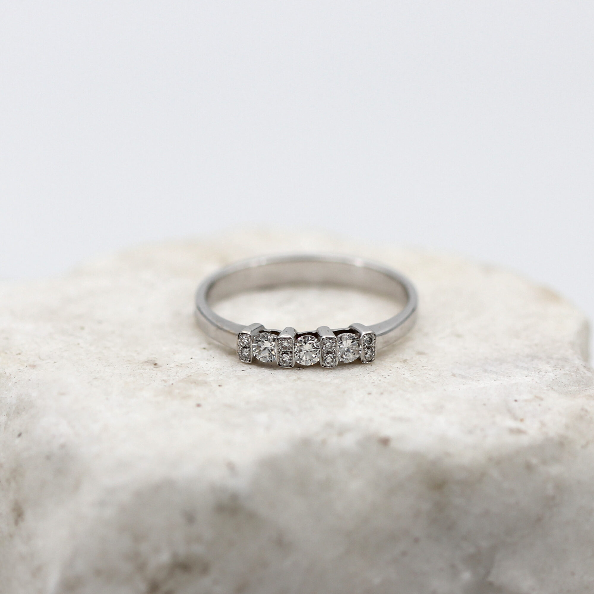 Anna Gioielli Gioielli Classici anello trilogy oro bianco 0.24 ct