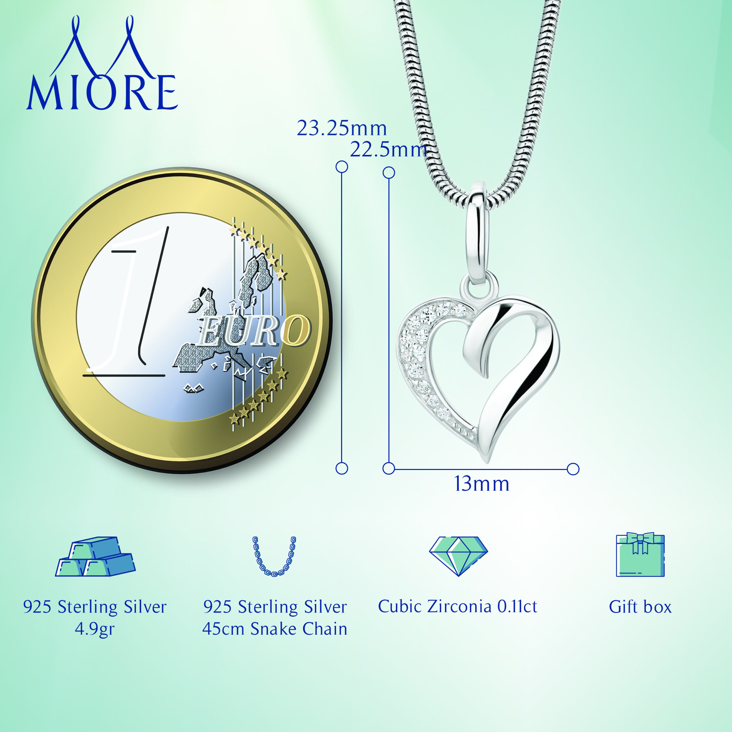 Miore Necklace Collana Argento 925 Zirconia Cubica