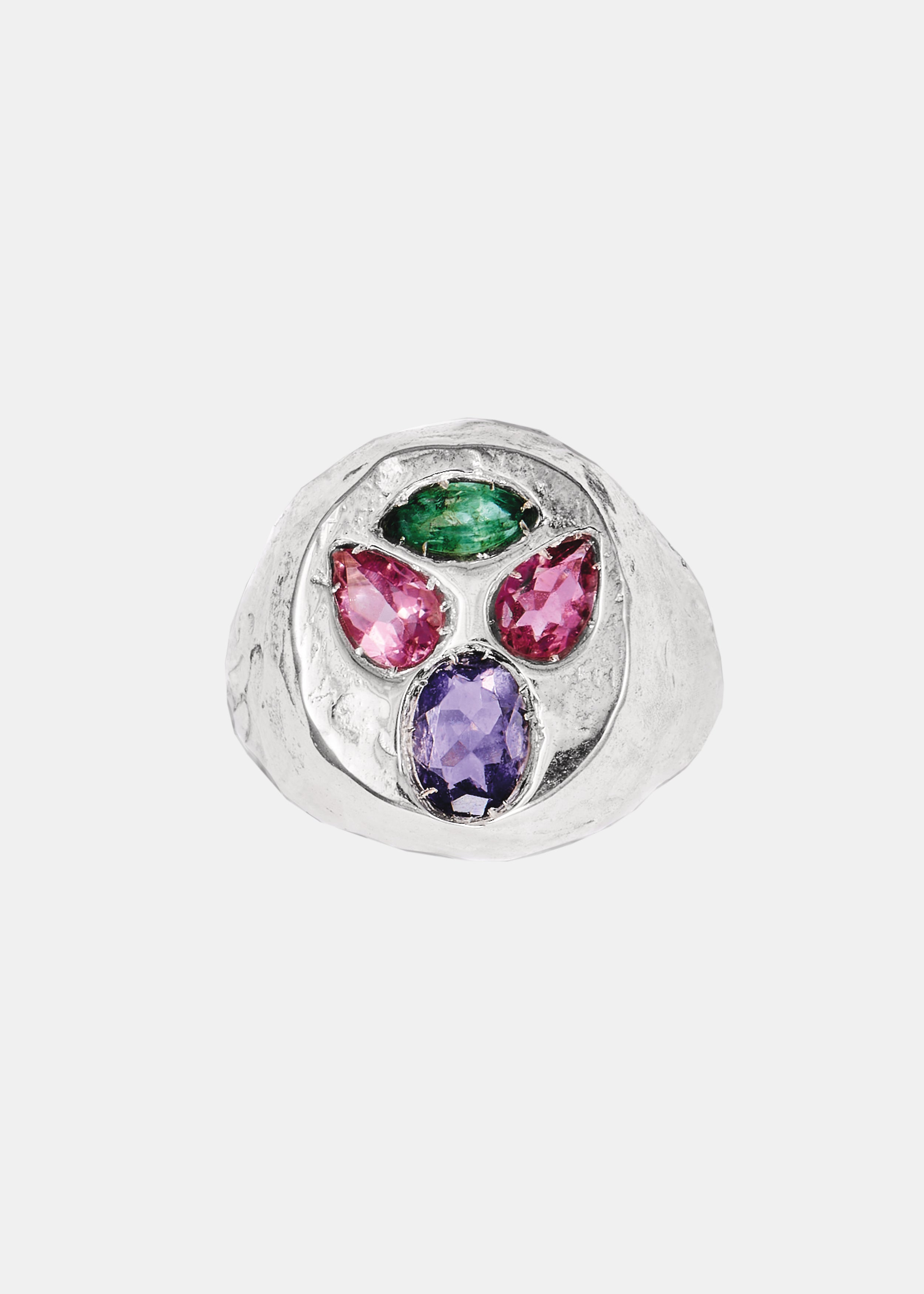 Voodoo Jewels Bold Shapes Sumiko anello sigillo argento