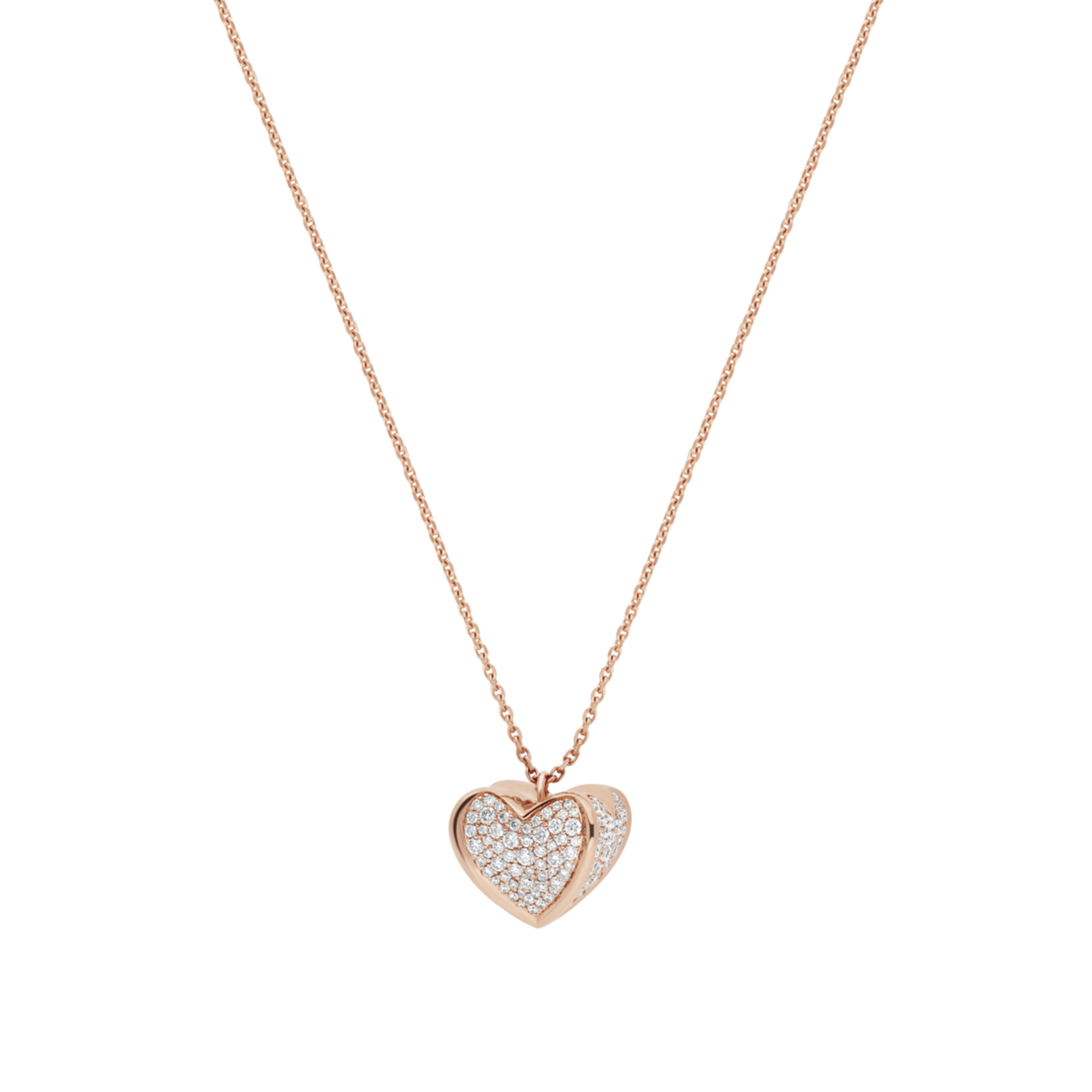 Korloff Korlove JKVP05 collana oro rosa diamanti 1 cuore maxi