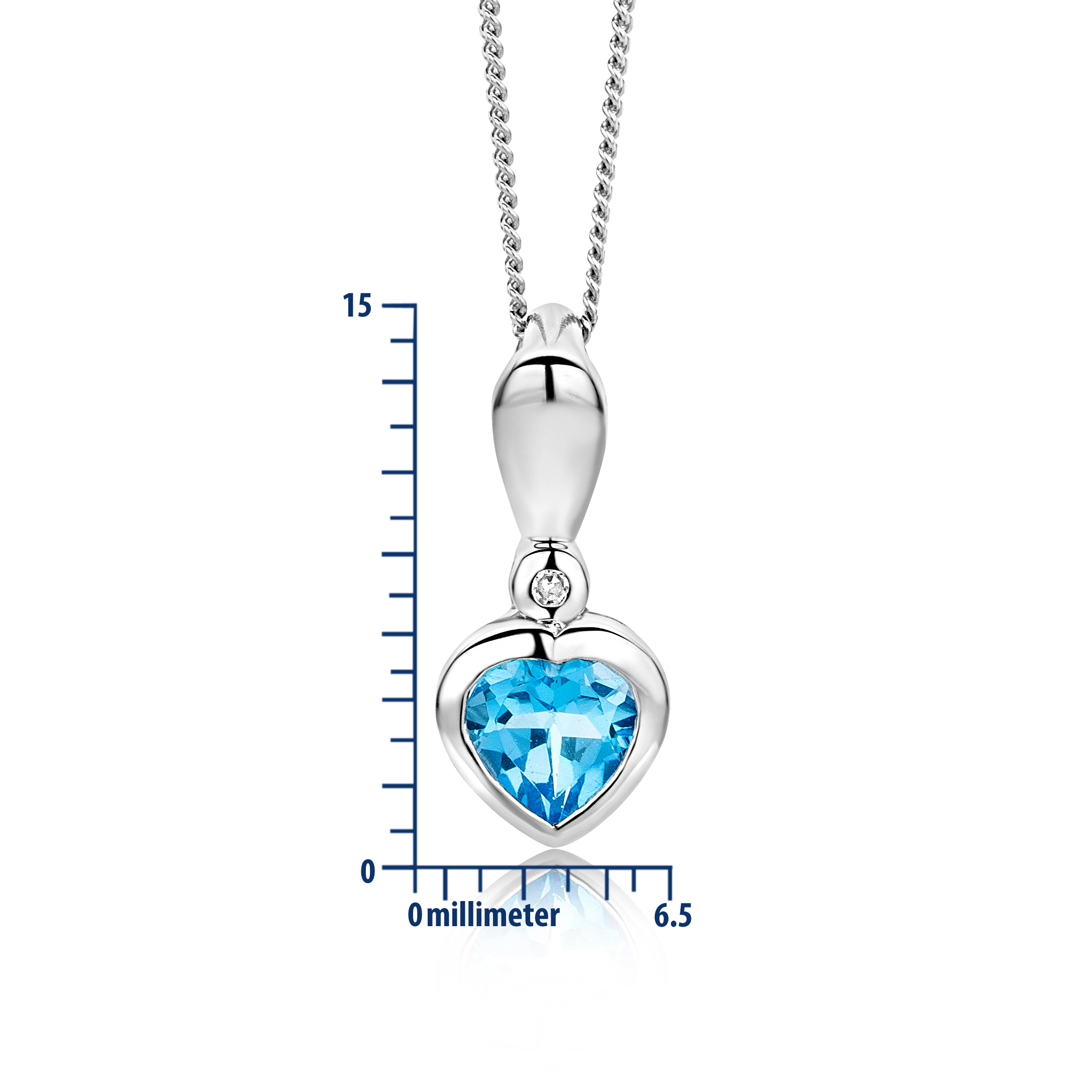 Miore Necklace Collana Oro Bianco 9Kt Topazio Blu