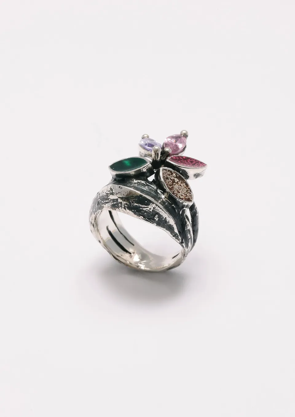 Voodoo Jewels Bold Shapes Ixia anello argento pietre marquise