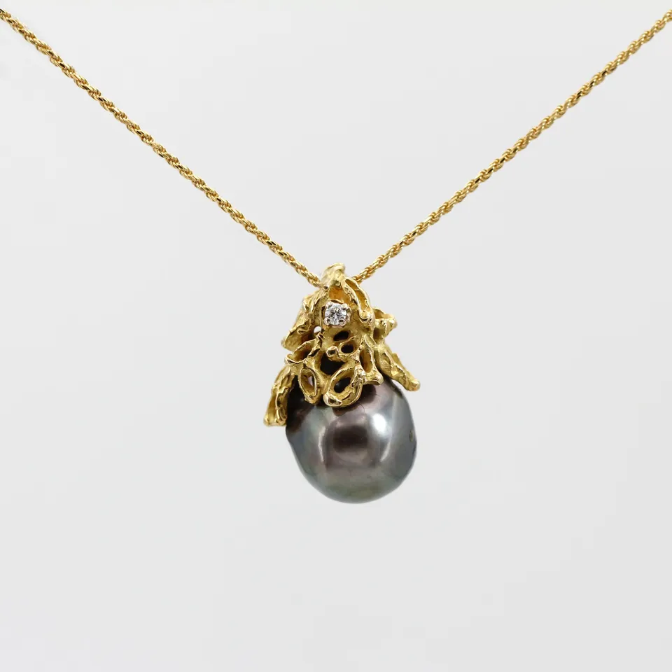 Anna Gioielli Collezione Marte pendente oro perla Tahiti diamante