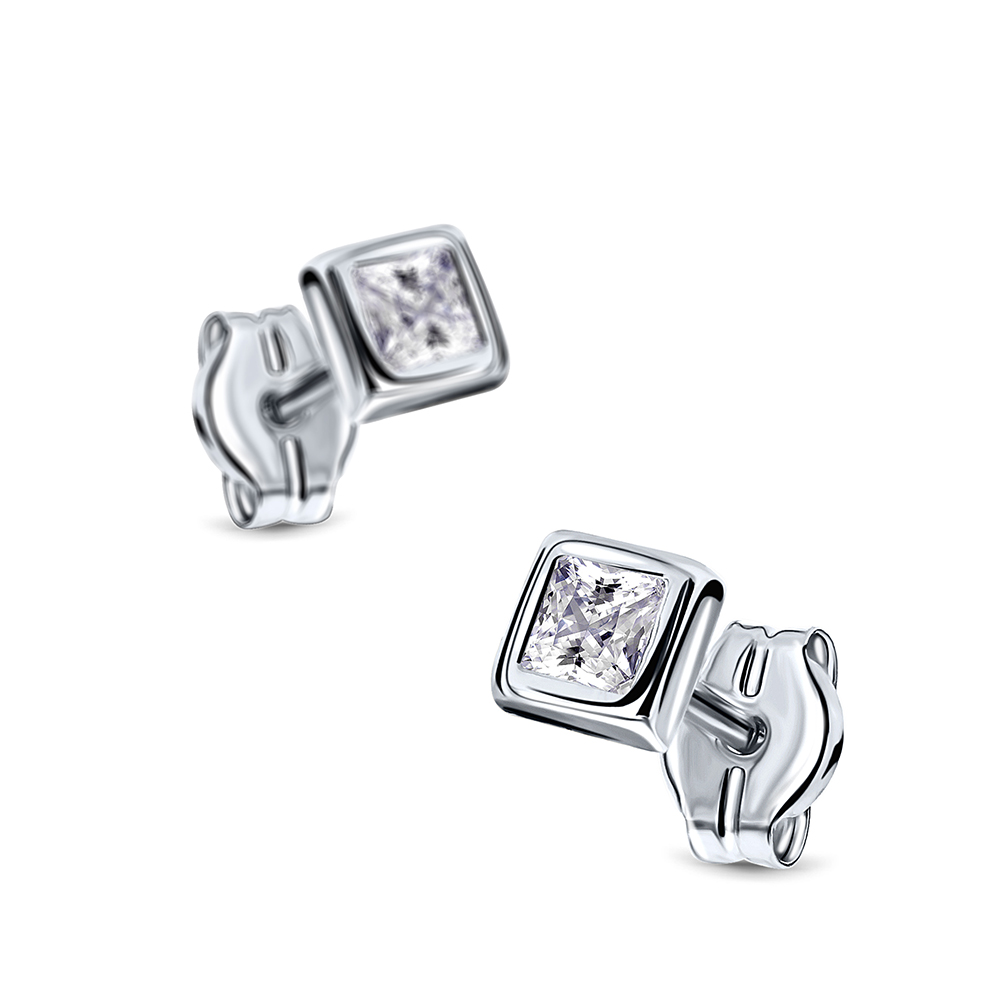 Miore Earrings Orecchini Oro Bianco 9Kt Zirconia