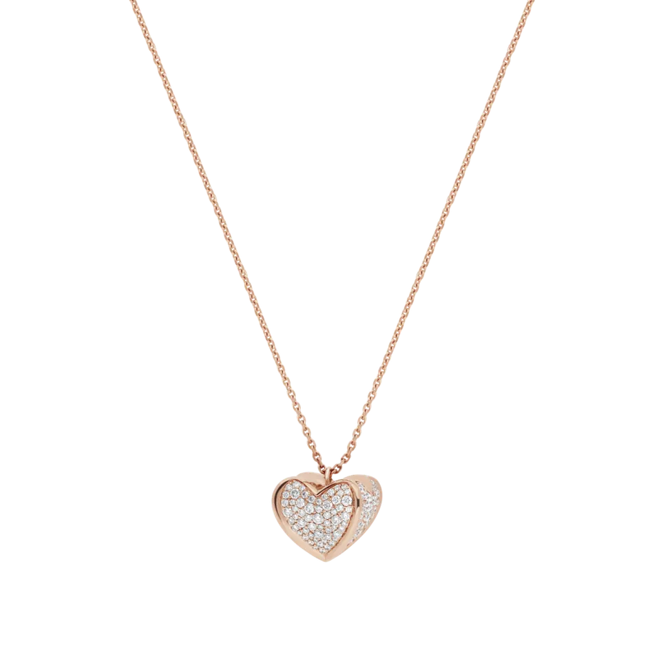 Korloff Korlove JKVP05 collana oro rosa diamanti 1 cuore maxi