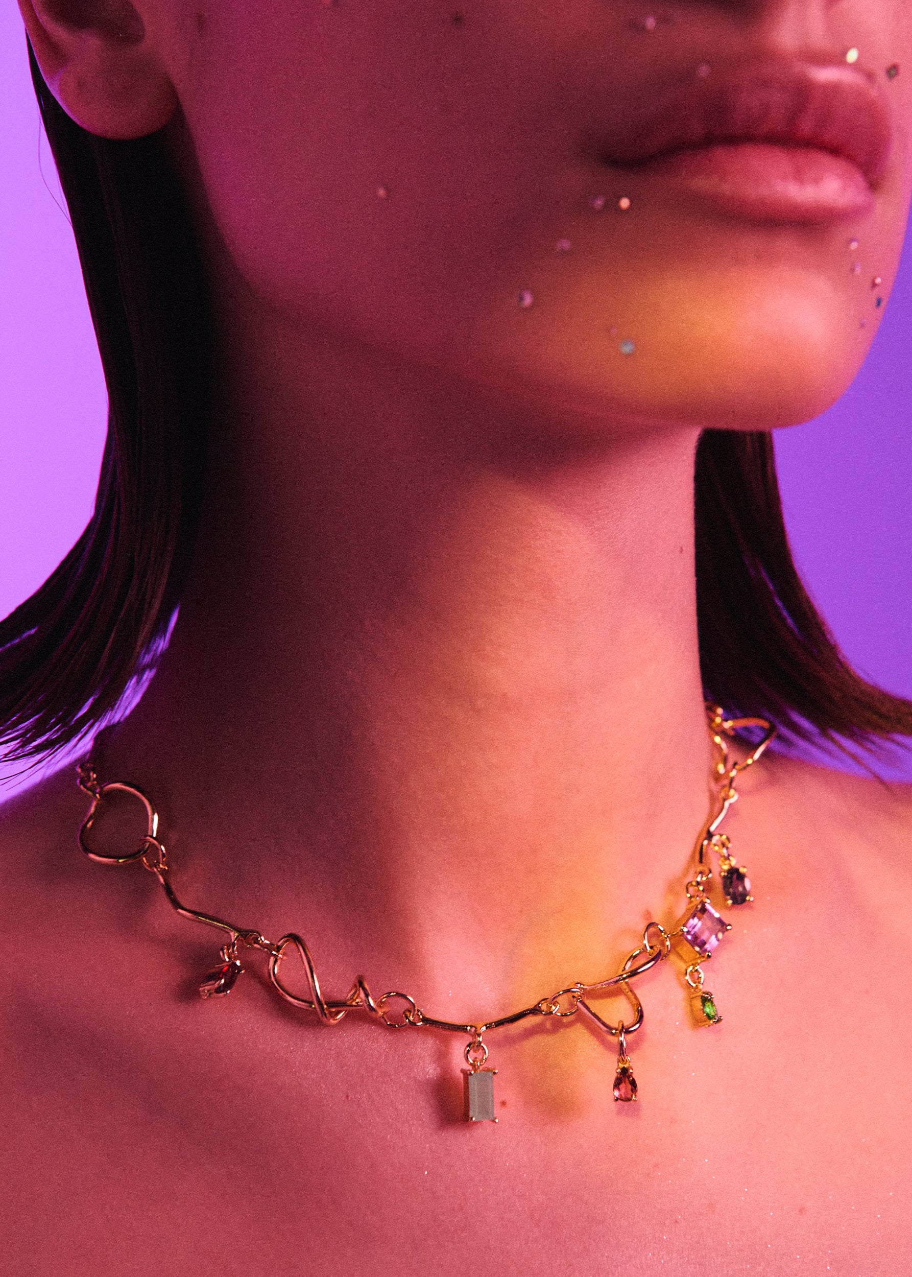 Voodoo Jewels Bold Shapes Sayula collana bronzo dorato charms