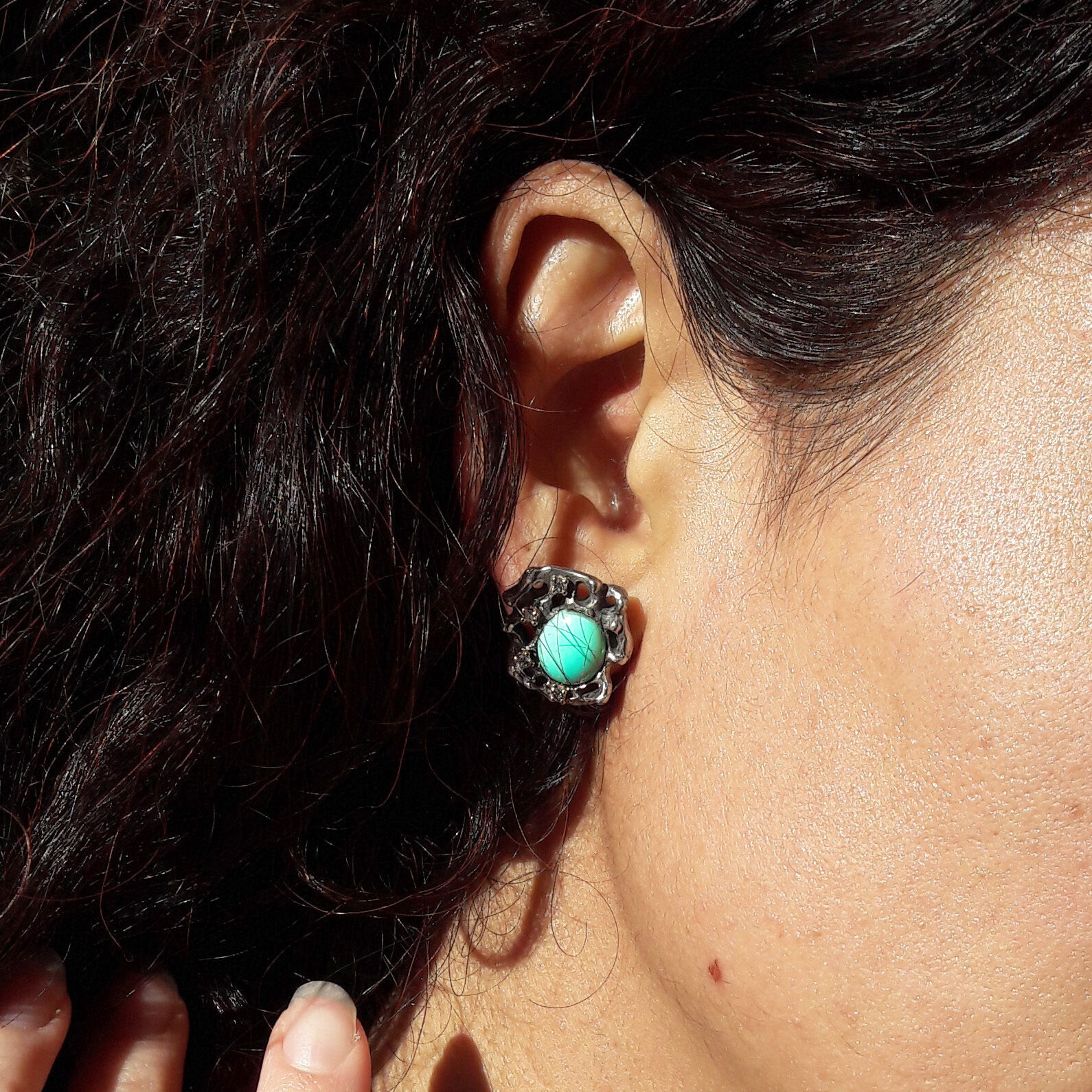 Anna Gioielli Jolly Jewels Orecchini argento oro turchese diamanti