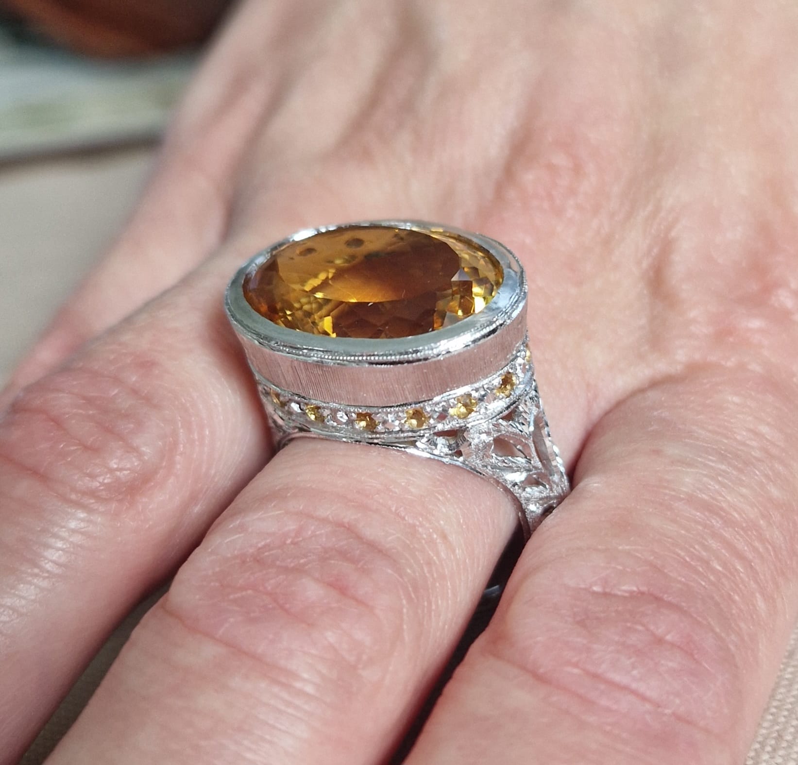 Anna Gioielli Fiorentino Anello Argento Quarzo Citrino 16,50 ct