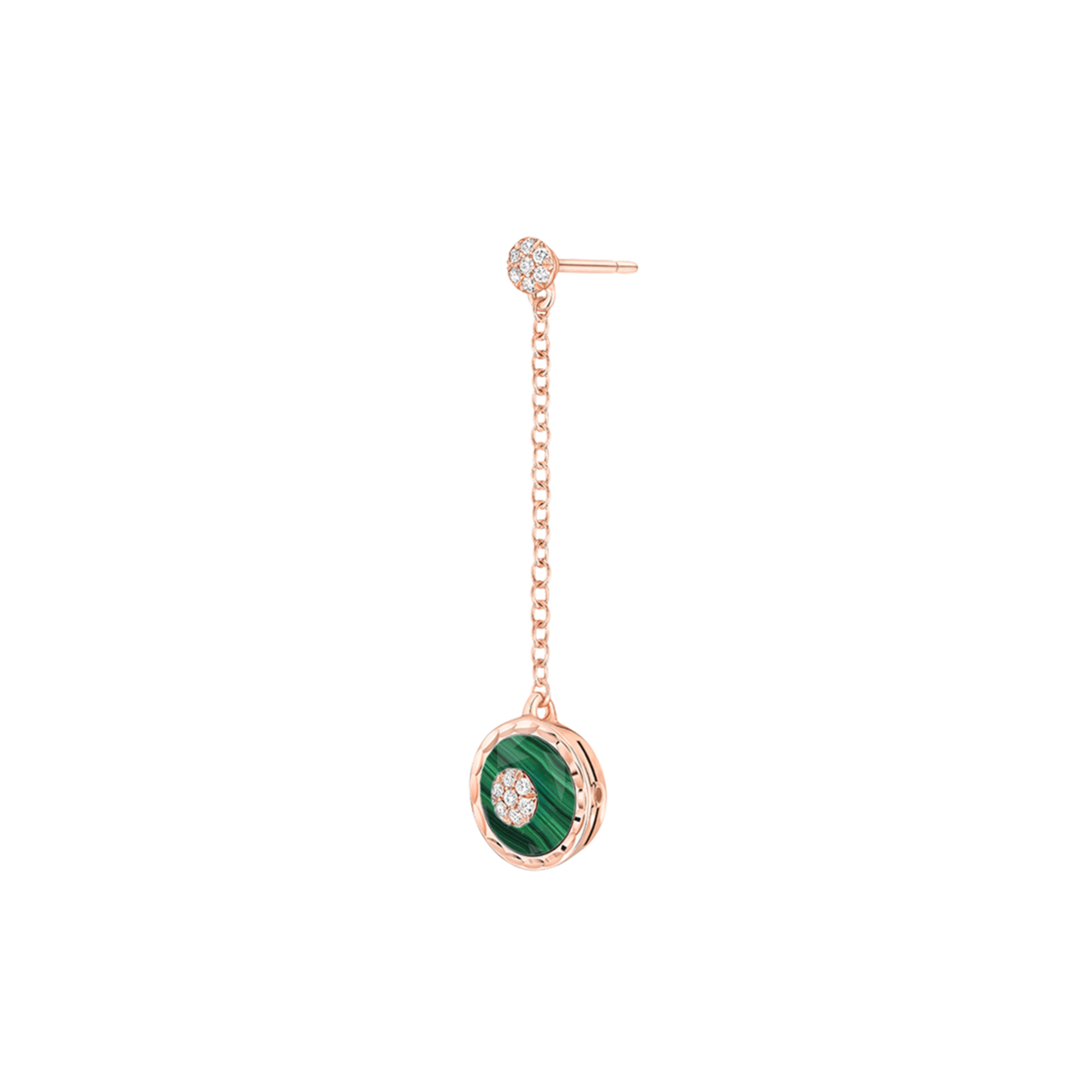 Korloff Je Play JJPE06 orecchino oro rosa malachite