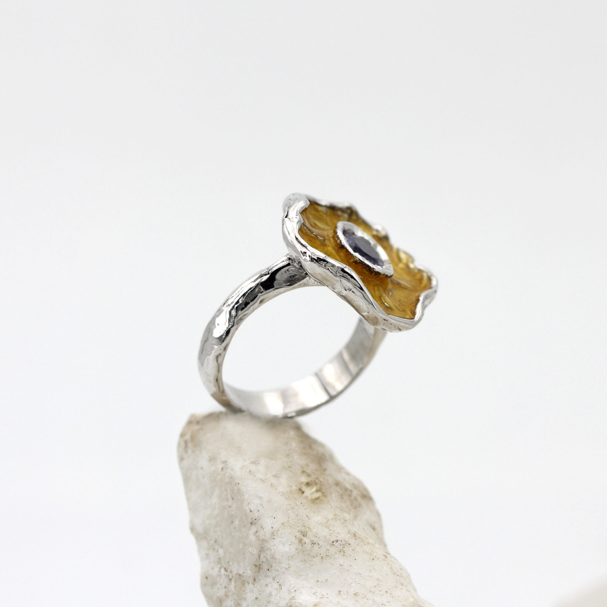 Anna Gioielli Winter Flower Anello Argento Iolite 21 mm