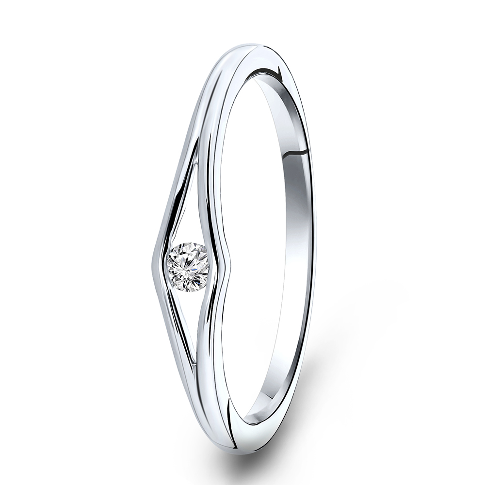 Miore Anello Oro Bianco 9Kt 375