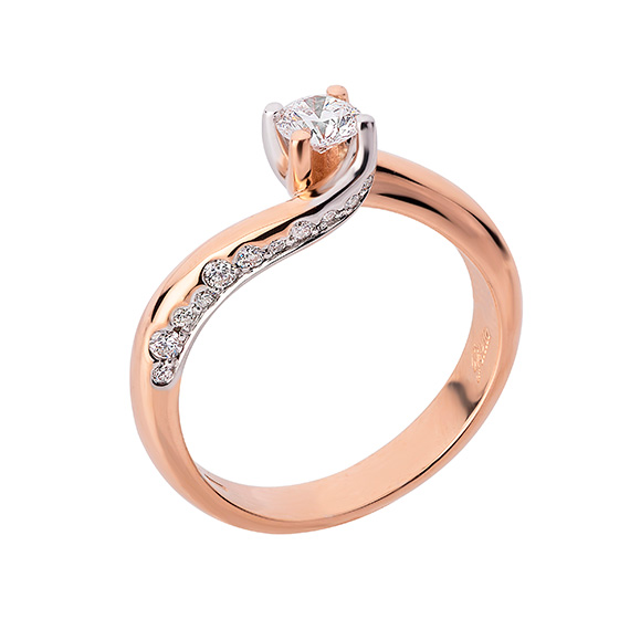 Polello Intima Solitario anello in oro con diamante