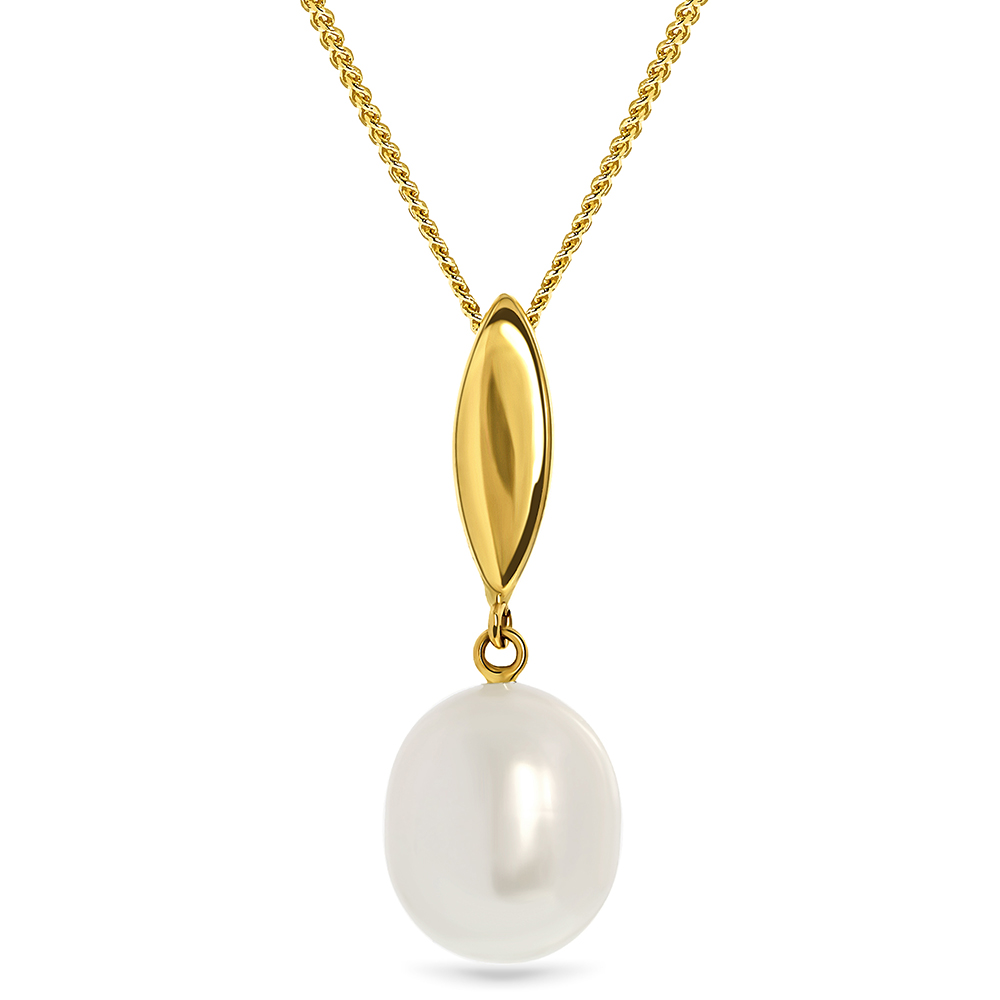 Miore Collana Oro Giallo 9Kt Perla d'Acqua