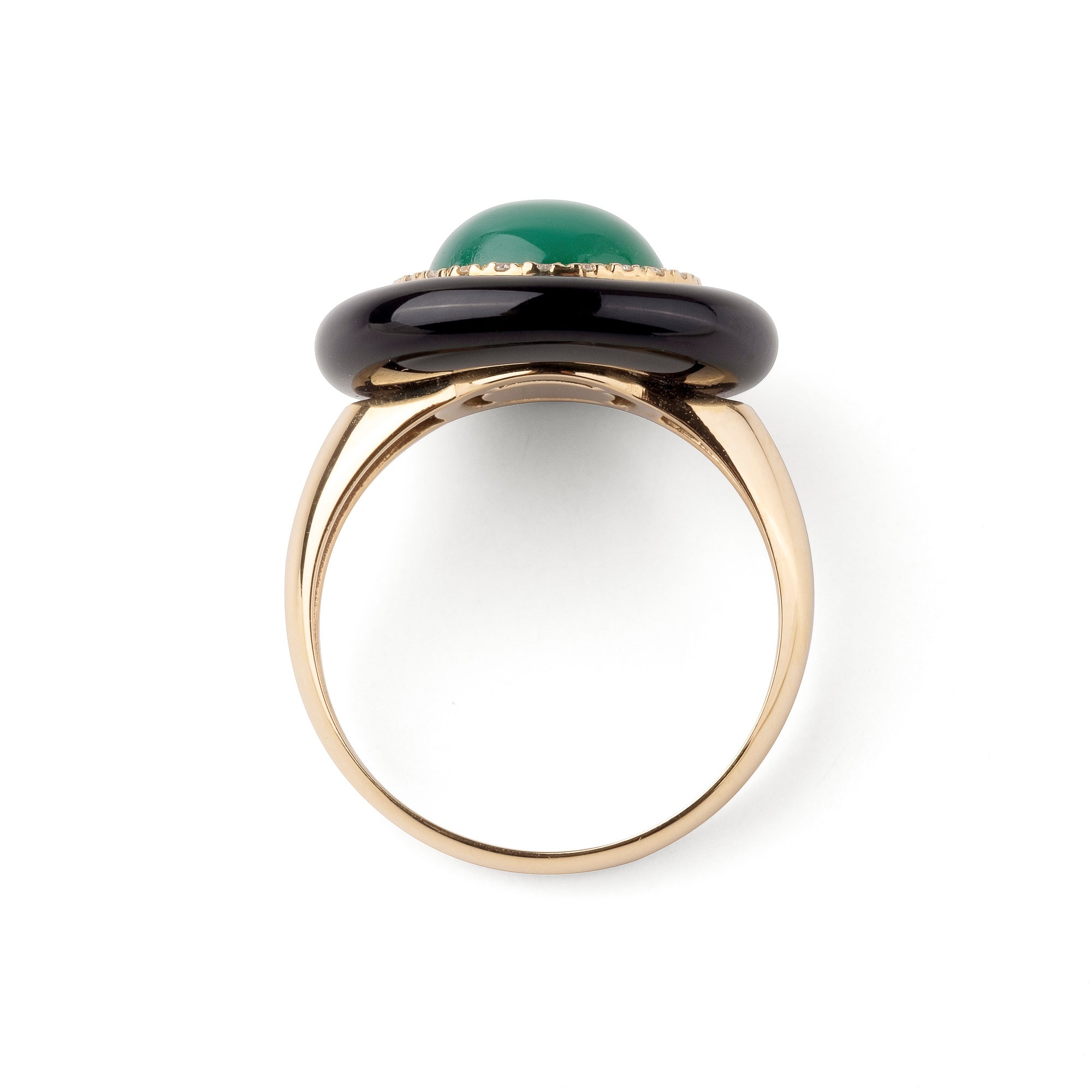 Noi Gioielli Firenze 1873 Mistica anello oro giallo agata verde 17mm