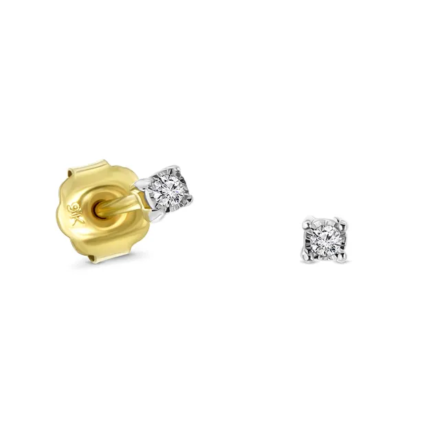 MIORE Orecchini oro bicolore 9kt giallo e bianco