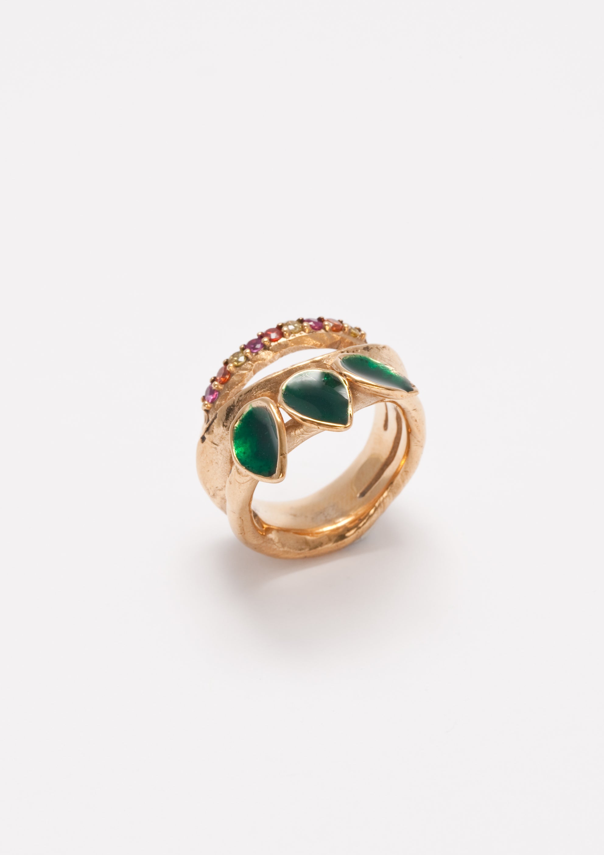 Voodoo Jewels Bold Shapes Galium anello bronzo oro pietre tonde