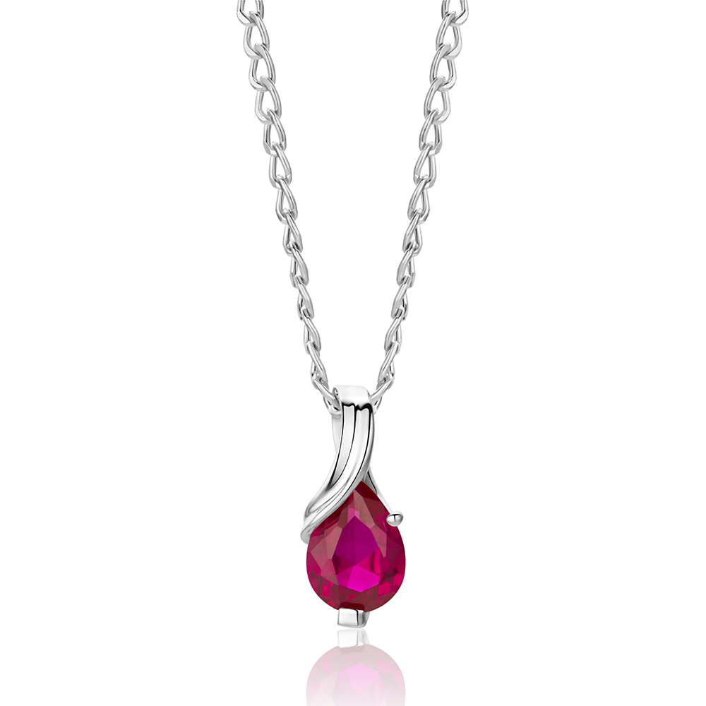 Miore Necklace Collana oro bianco 9kt rubino creato