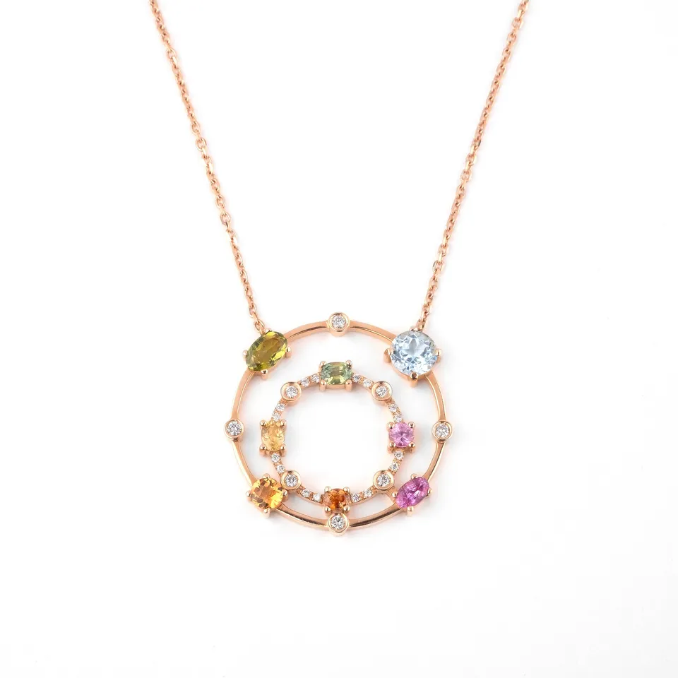 Noi Gioielli Firenze 1873 Incanto pendente oro rosa 18k pietre colorate