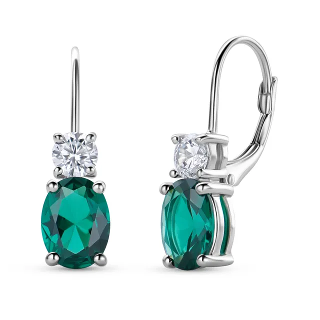Miore Earrings orecchini argento 925 smeraldo creato