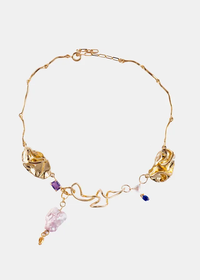 Voodoo Jewels Bold Shapes Eldorado collana dorata perla