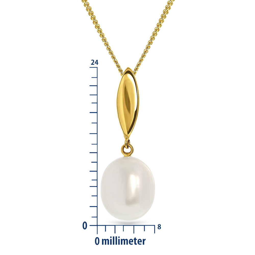 Miore Collana Oro Giallo 9Kt Perla d'Acqua