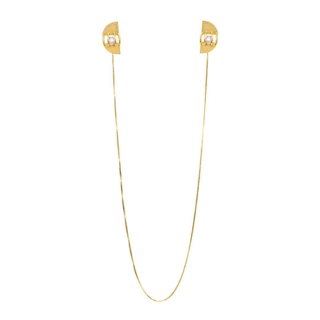 Giulia Iosco Cage Ear Necklace collana oro diamanti