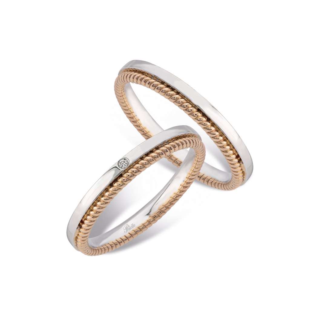 Polello Sì Lo Voglio fede oro bianco rosa 18kt