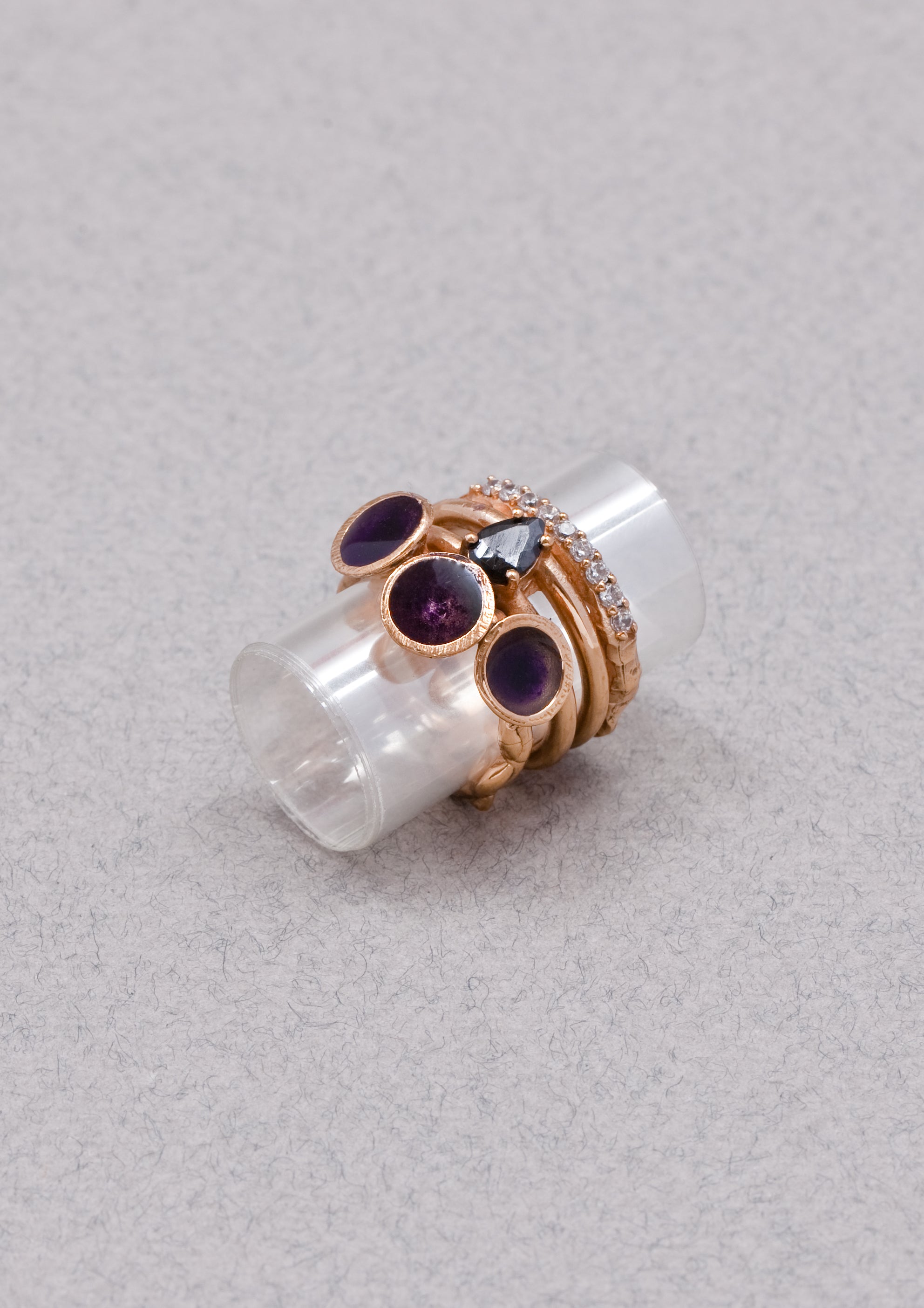 Voodoo Jewels Bold Shapes Fadia anello bronzo pietre goccia
