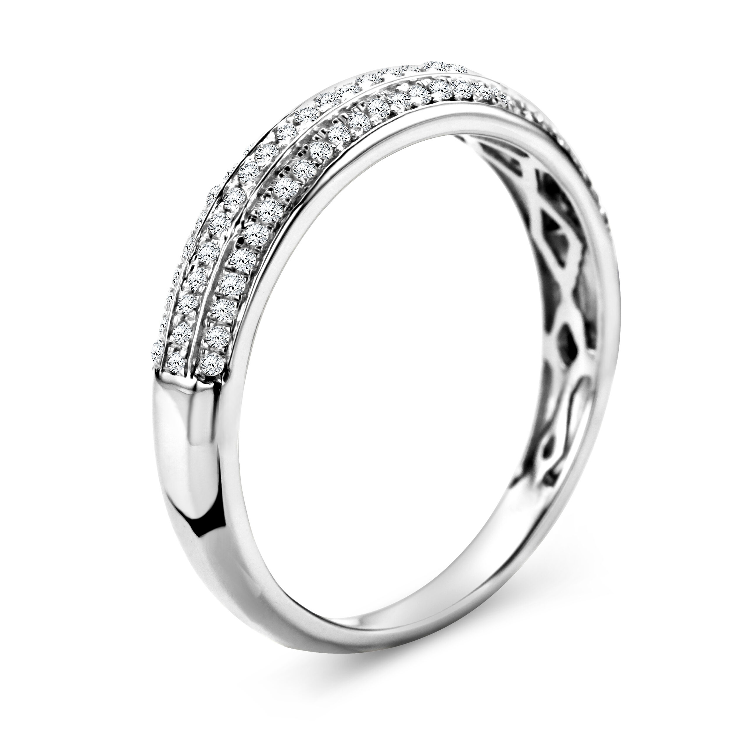 Miore Anello Oro Bianco 9Kt 375 Donna