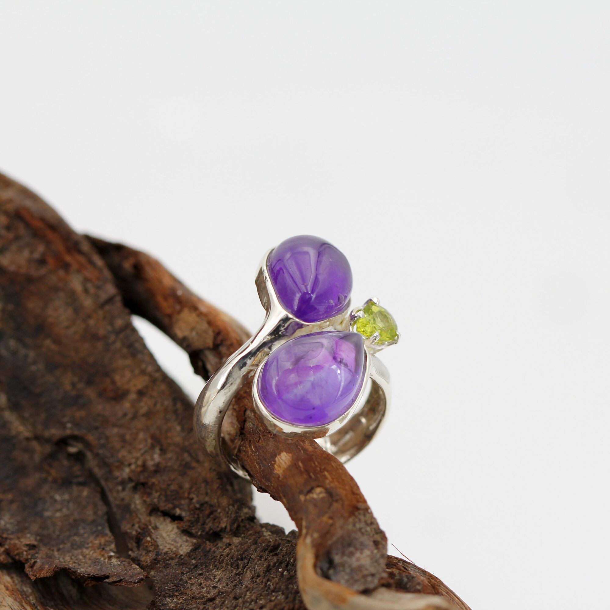 Anna Gioielli Anelli Anello argento ametiste peridoto goccia