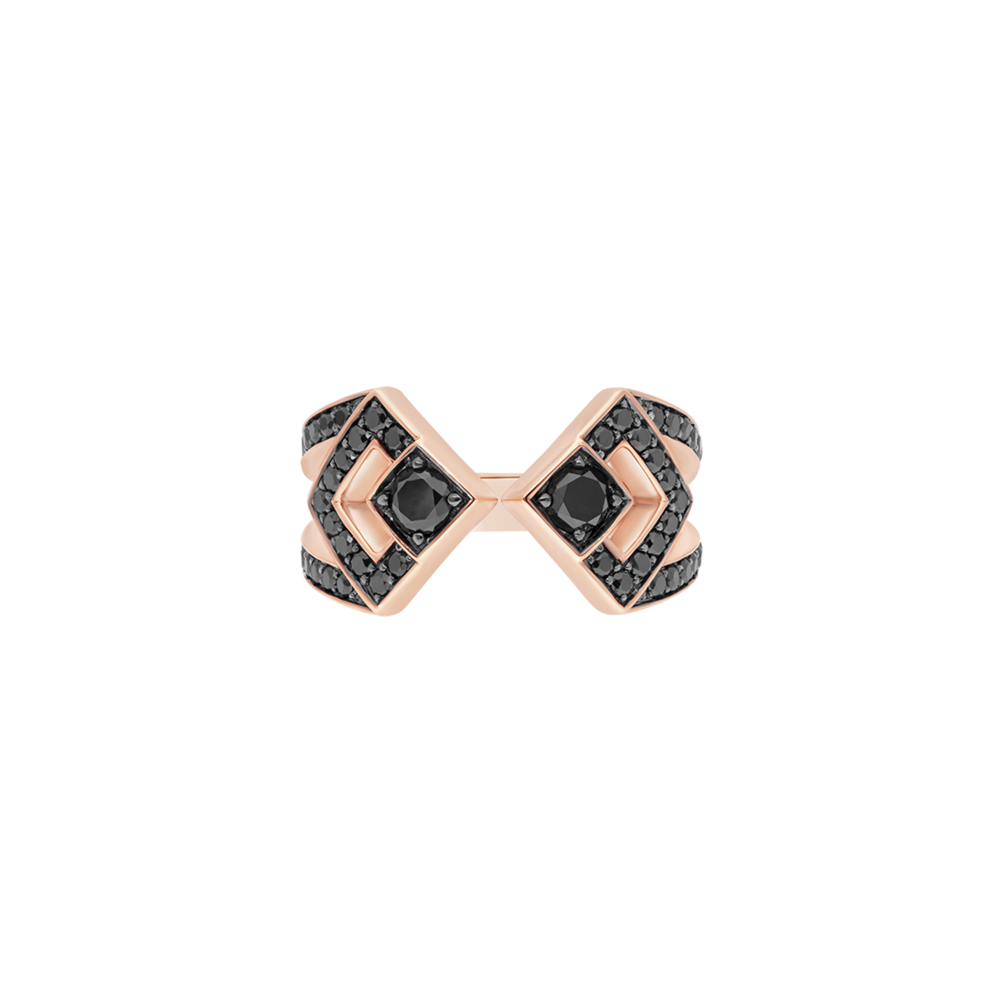 Korloff Éclat JER04 anello oro rosa diamanti neri