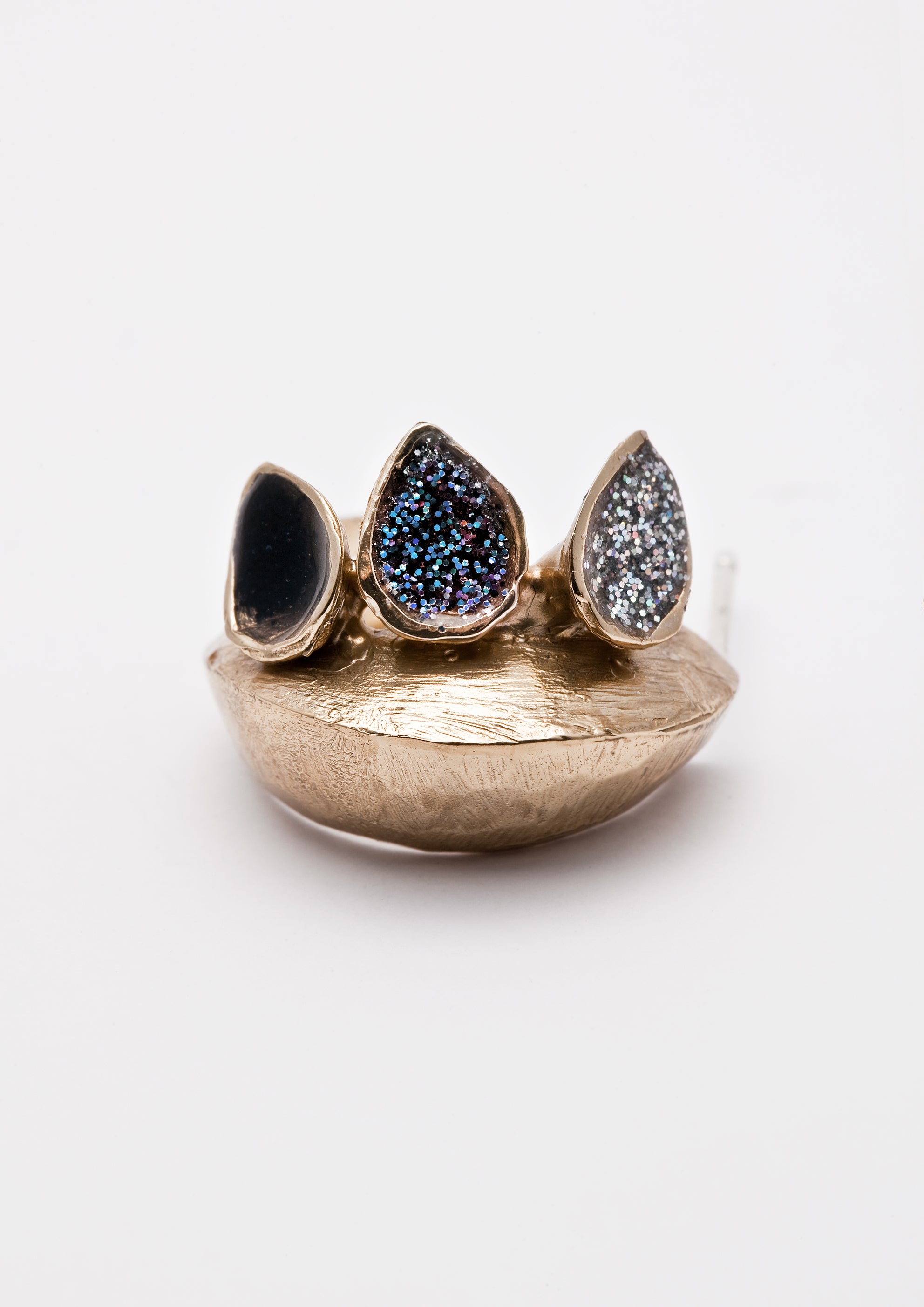 Voodoo Jewels Bold Shapes Aita orecchini bronzo giallo glitter