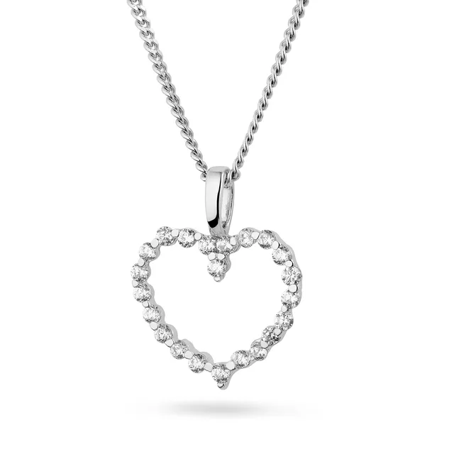Miore Collana Oro Bianco 9Kt Zirconia Cubica