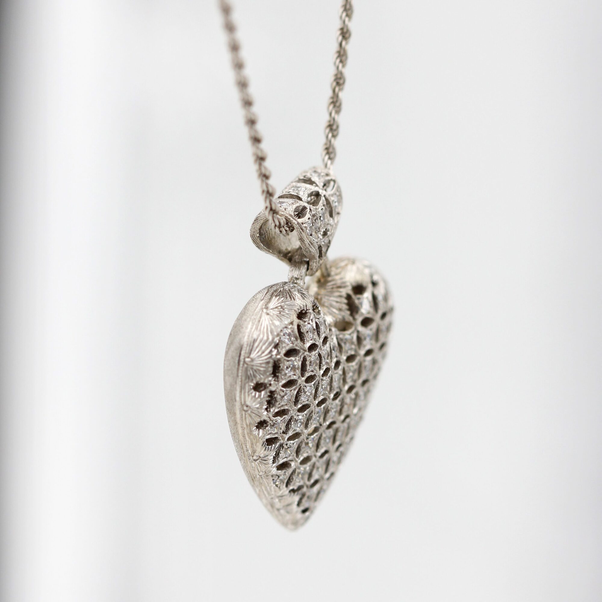 Anna Gioielli Pendenti Collana Cuore Argento 52 Zirconi Corda