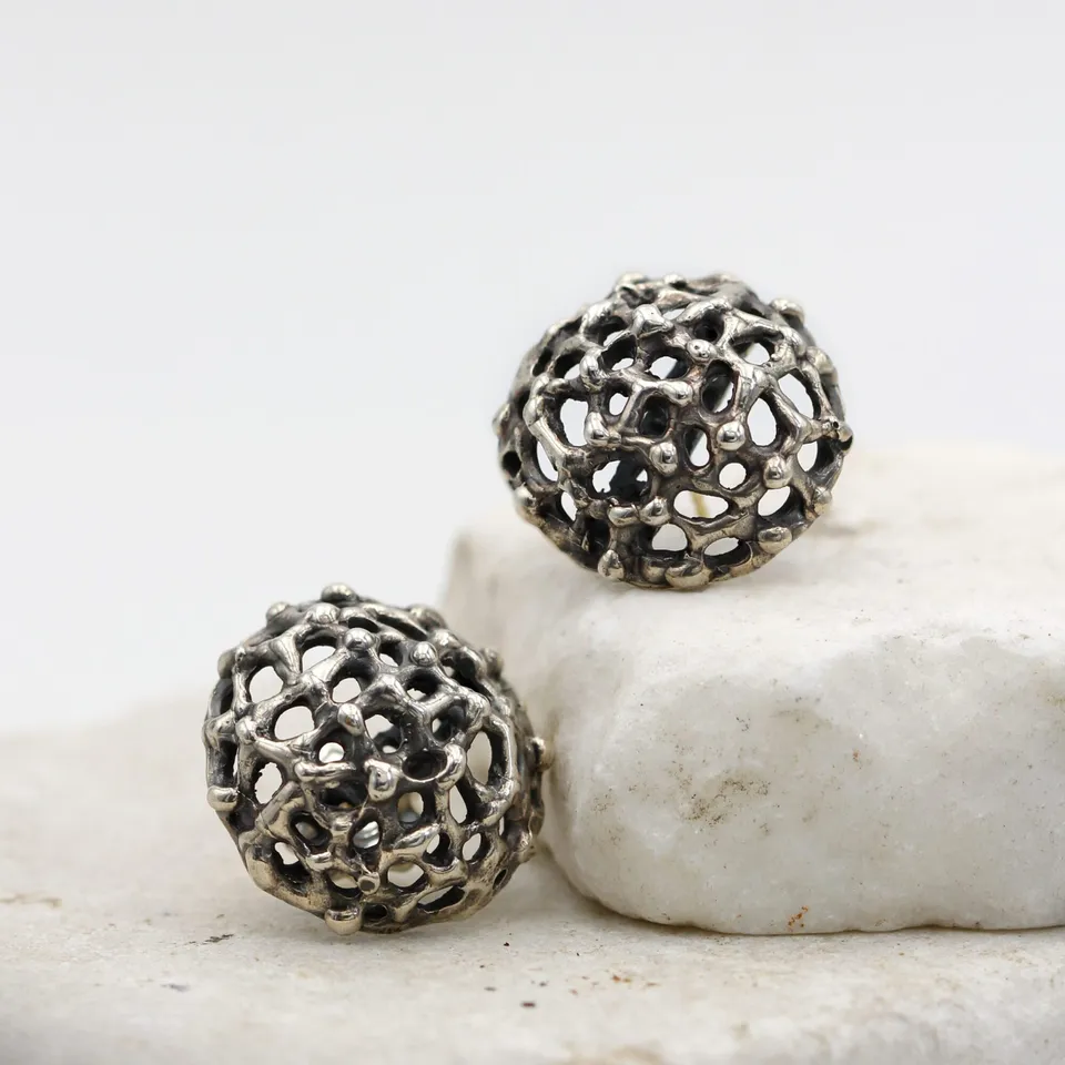 Anna Gioielli Collezione Marte Orecchini Argento Sfera Oro
