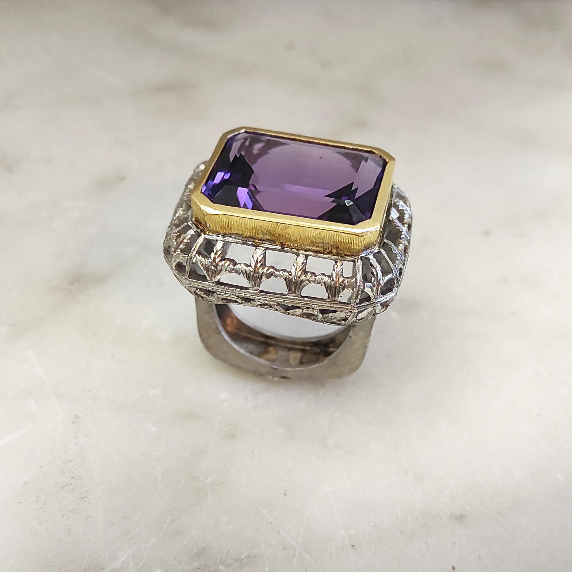 Jolly Jewels anello oro argento ametista 29 ct fiorentino