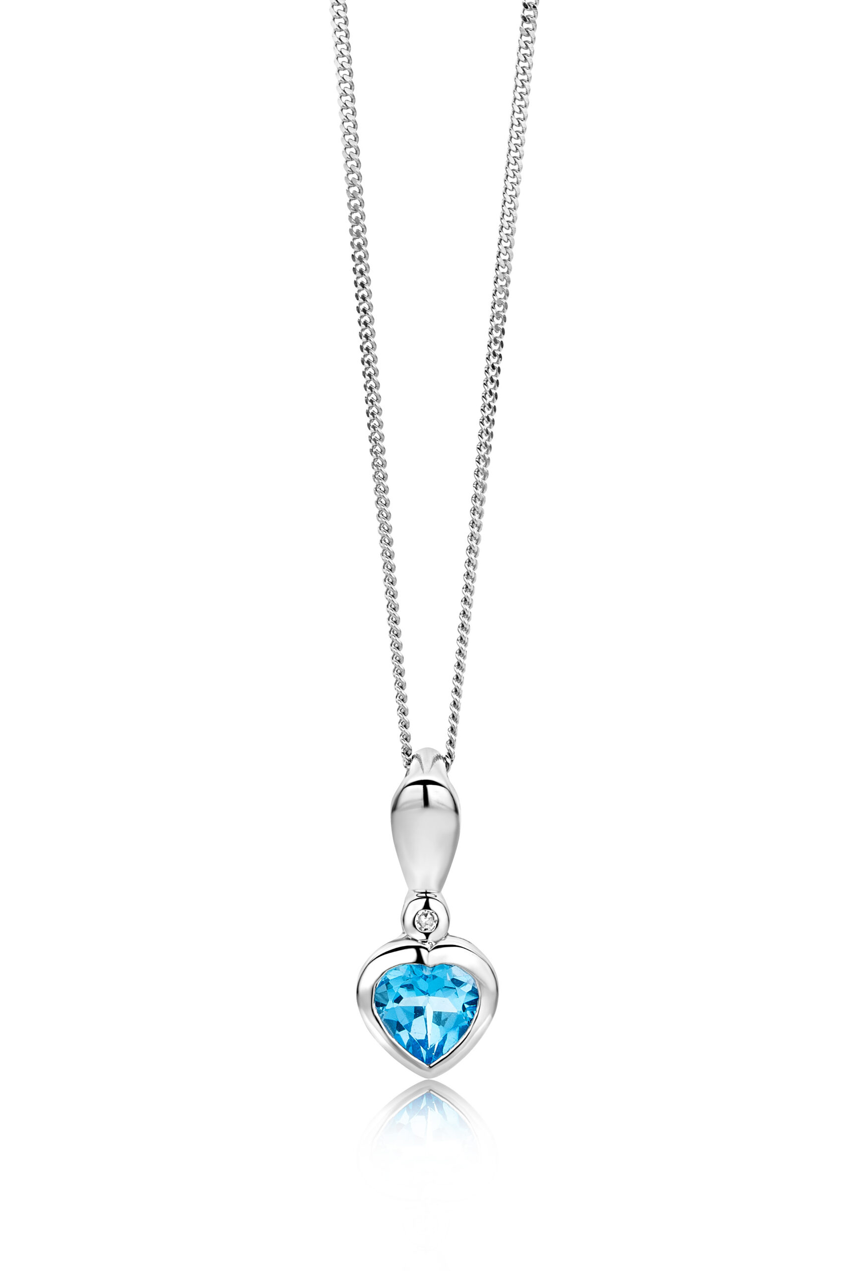 Miore Necklace Collana Oro Bianco 9Kt Topazio Blu